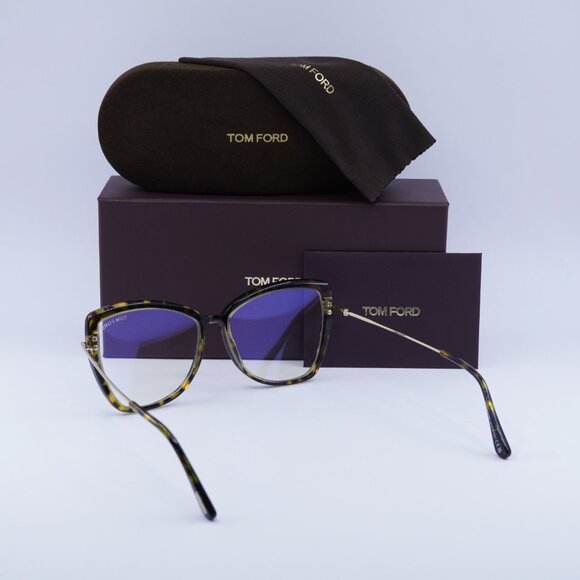 Tom Ford FT5882-B 056 Butterfly Eyeglasses 55mm - Havana/Blue Light Block - Picture 9 of 10
